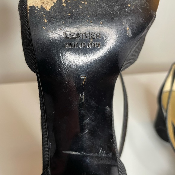 Vintage YSL Yves Saint Laurent Strappy Heel Sandals Size 7 Made In Italy - Picture 10 of 12